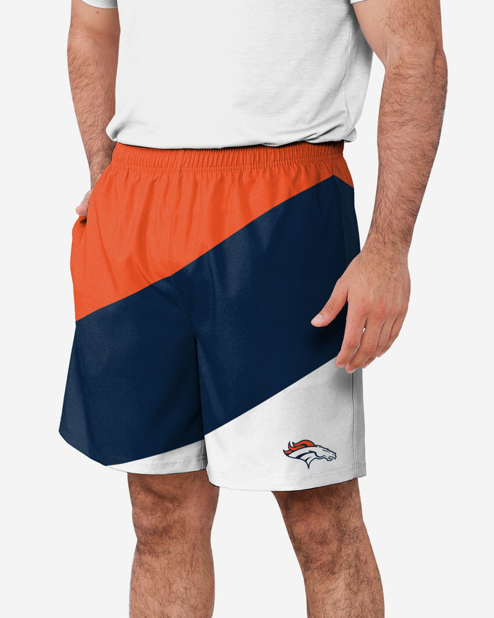 Denver Broncos Colorblock Double Down Liner Training Shorts FOCO S - FOCO.com