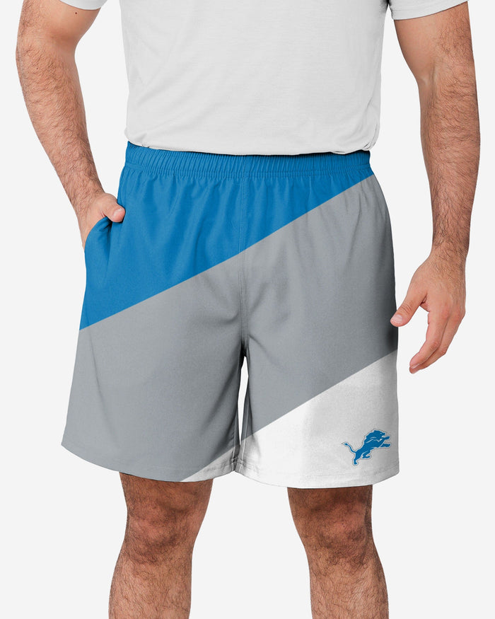 Detroit Lions Colorblock Double Down Liner Training Shorts FOCO S - FOCO.com