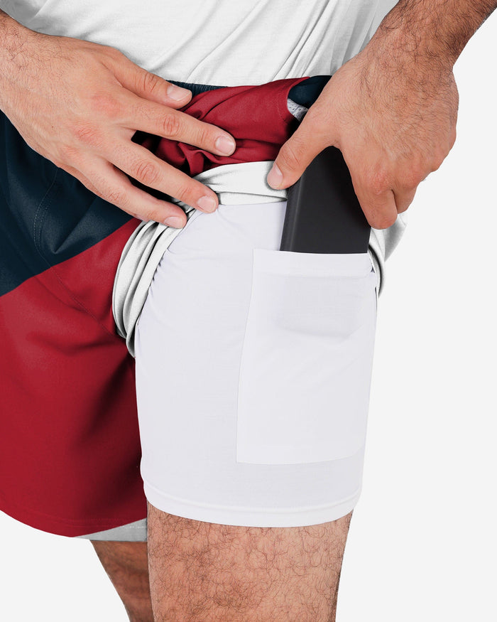 Houston Texans Colorblock Double Down Liner Training Shorts FOCO - FOCO.com