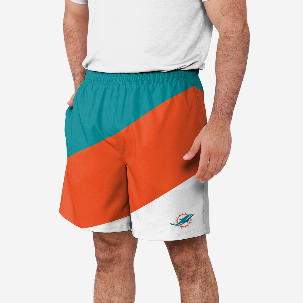 Miami Dolphins Colorblock Double Down Liner Training Shorts FOCO S - FOCO.com