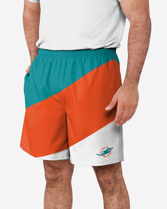 Miami Dolphins Colorblock Double Down Liner Training Shorts FOCO S - FOCO.com