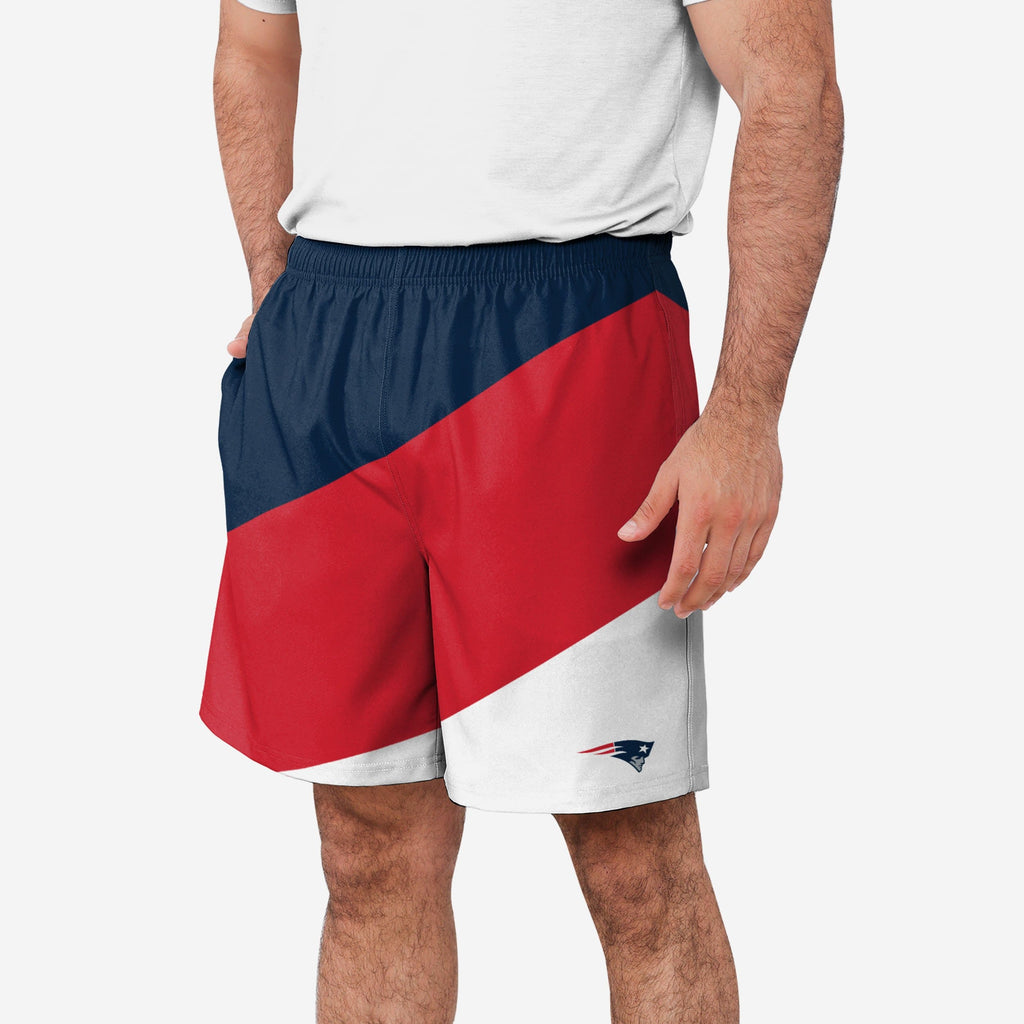 New England Patriots Colorblock Double Down Liner Training Shorts FOCO S - FOCO.com