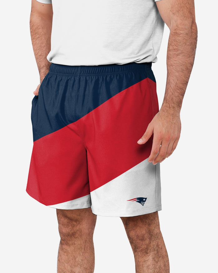 New England Patriots Colorblock Double Down Liner Training Shorts FOCO S - FOCO.com