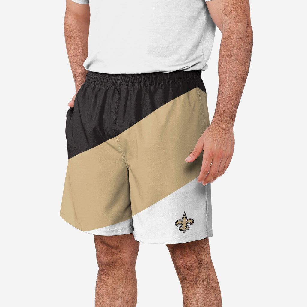 New Orleans Saints Colorblock Double Down Liner Training Shorts FOCO S - FOCO.com