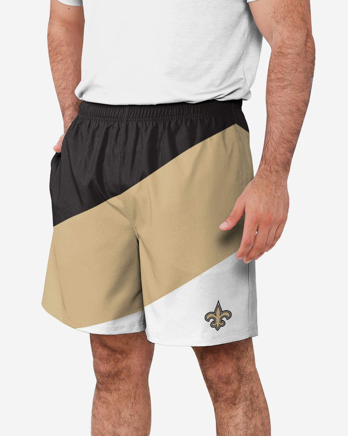 New Orleans Saints Colorblock Double Down Liner Training Shorts FOCO S - FOCO.com