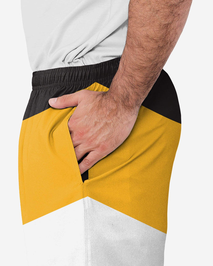 Pittsburgh Steelers Colorblock Double Down Liner Training Shorts FOCO - FOCO.com