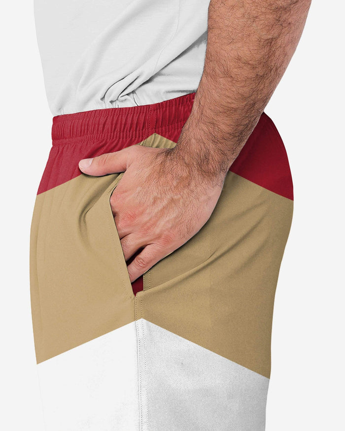 San Francisco 49ers Colorblock Double Down Liner Training Shorts FOCO - FOCO.com