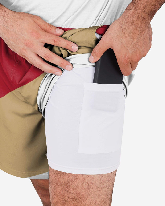 San Francisco 49ers Colorblock Double Down Liner Training Shorts FOCO - FOCO.com