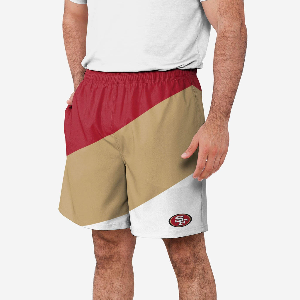 San Francisco 49ers Colorblock Double Down Liner Training Shorts FOCO S - FOCO.com