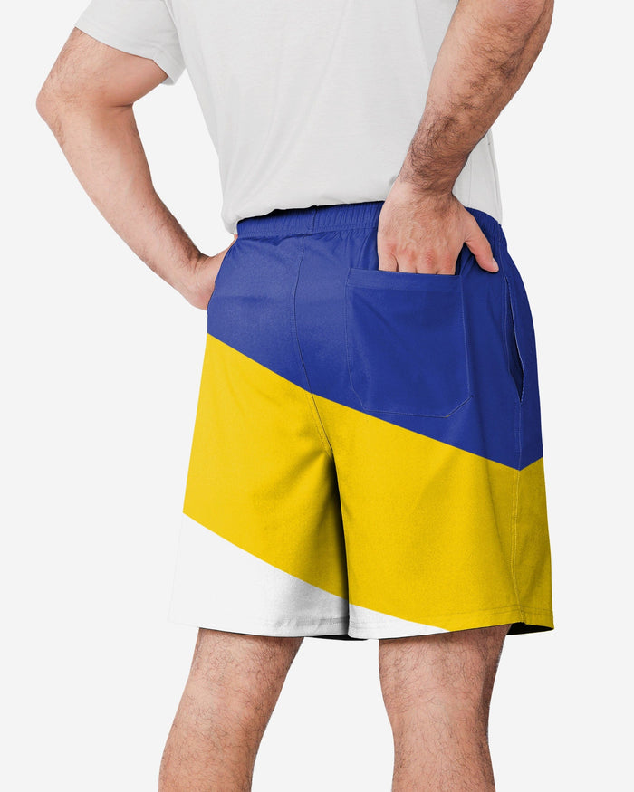 Los Angeles Rams Colorblock Double Down Liner Training Shorts FOCO - FOCO.com