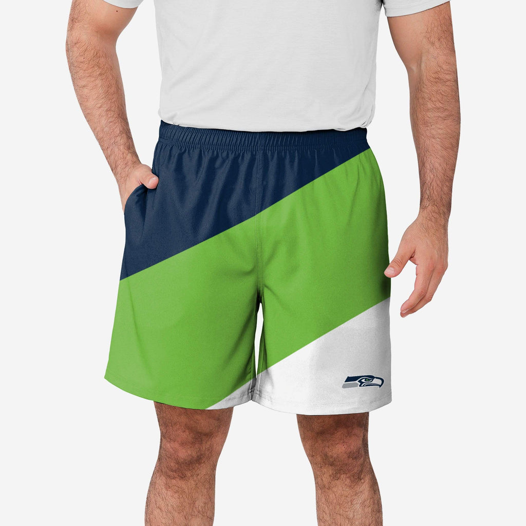 Seattle Seahawks Colorblock Double Down Liner Training Shorts FOCO S - FOCO.com