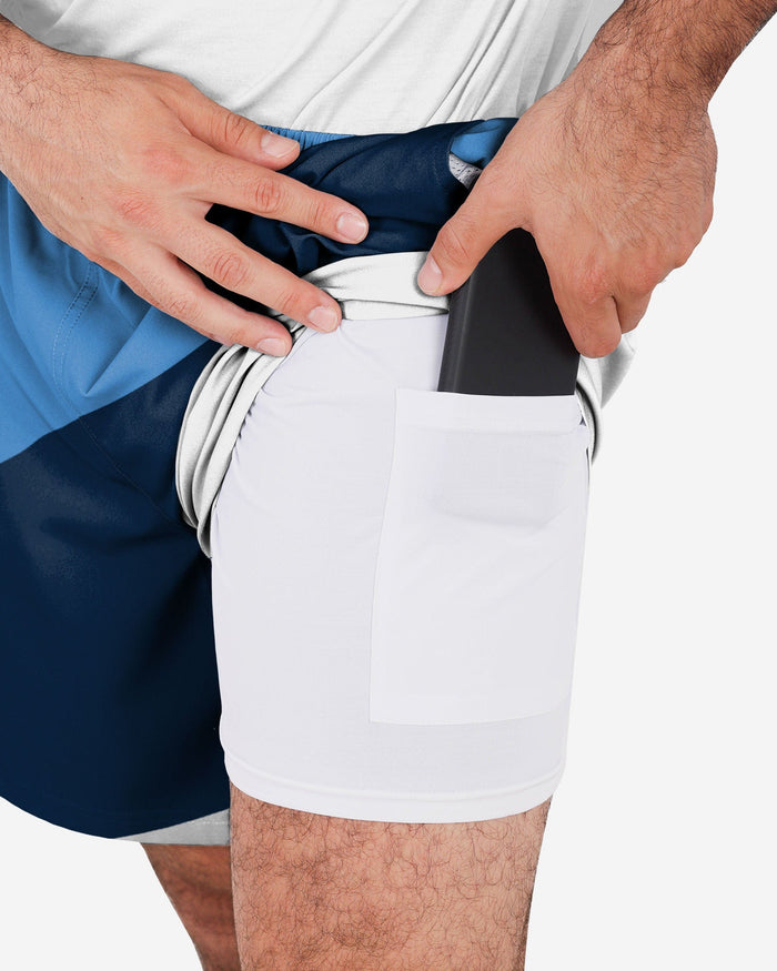 Tennessee Titans Colorblock Double Down Liner Training Shorts FOCO - FOCO.com