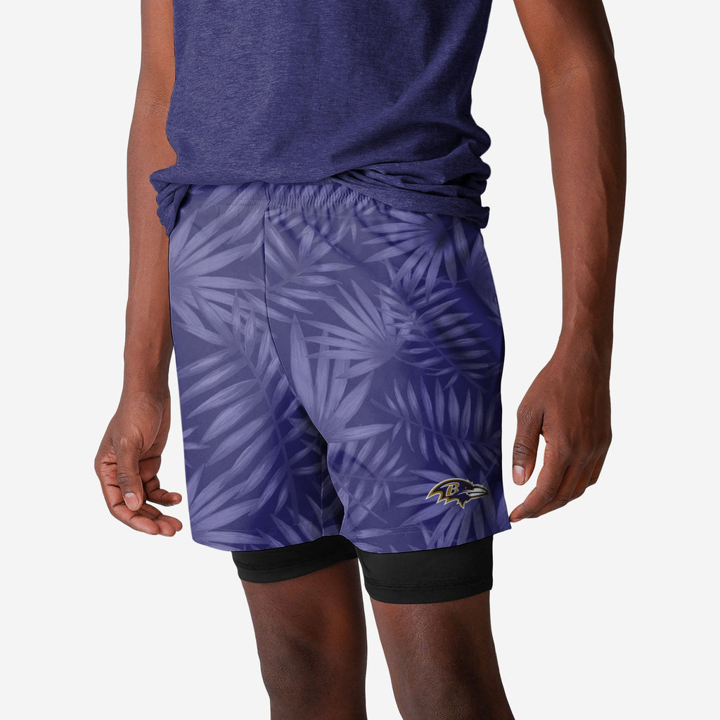 Baltimore Ravens Floral Black Liner Shorts FOCO S - FOCO.com