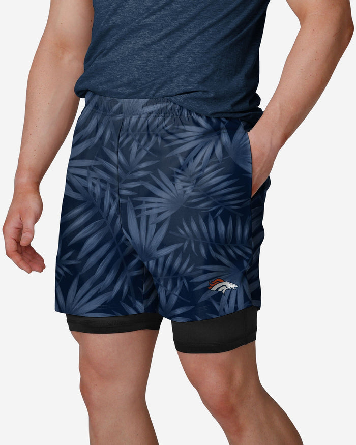 Denver Broncos Floral Black Liner Shorts FOCO S - FOCO.com