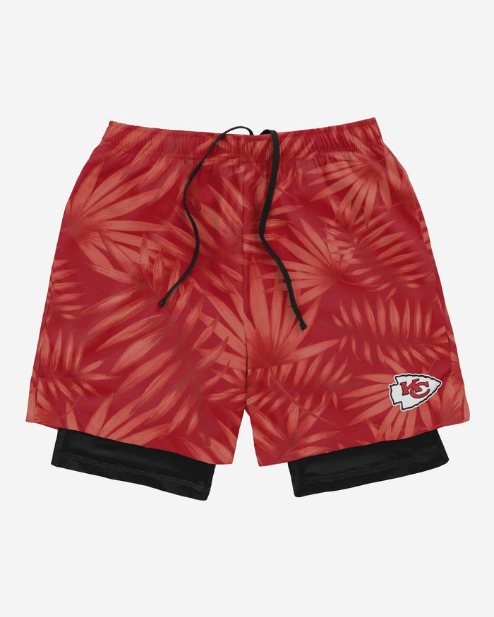 Kansas City Chiefs Floral Black Liner Shorts FOCO - FOCO.com