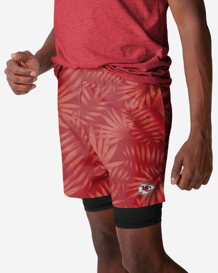 Kansas City Chiefs Floral Black Liner Shorts FOCO S - FOCO.com