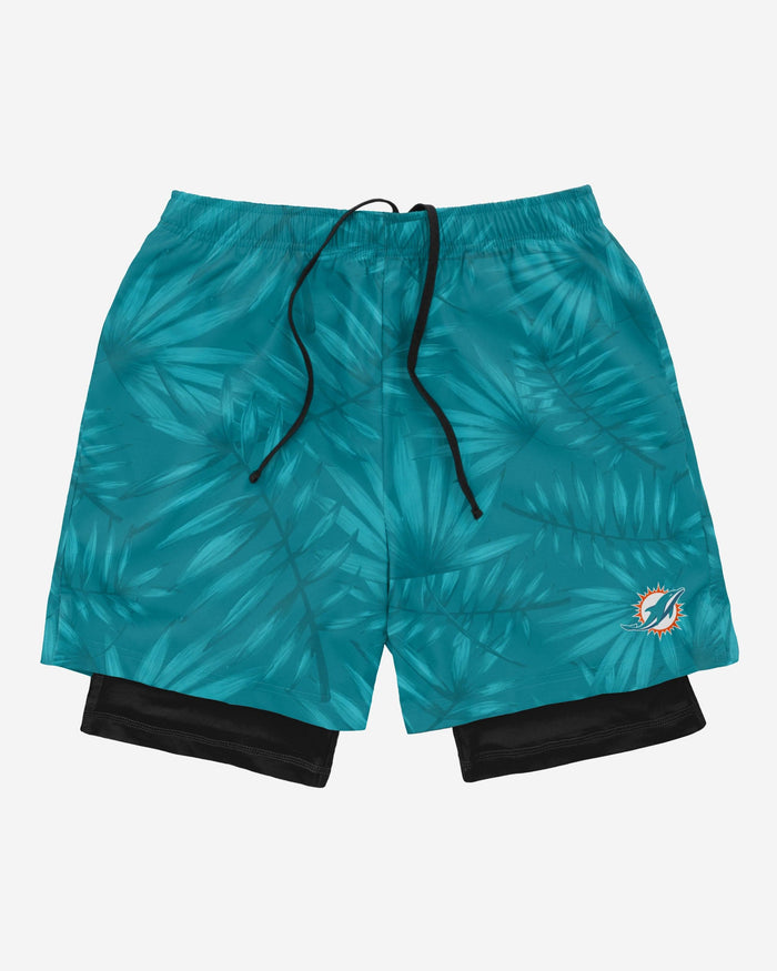 Miami Dolphins Floral Black Liner Shorts FOCO - FOCO.com