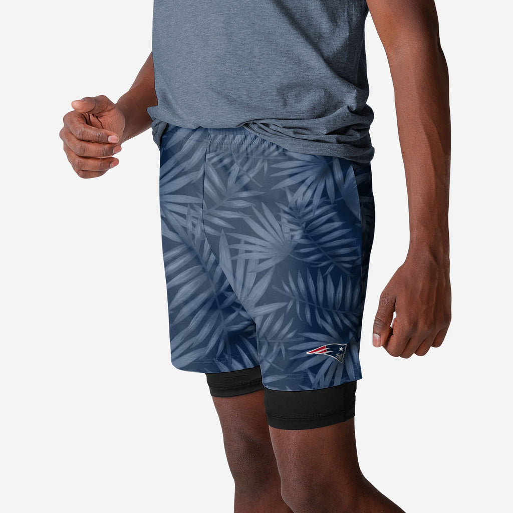 New England Patriots Floral Black Liner Shorts FOCO S - FOCO.com