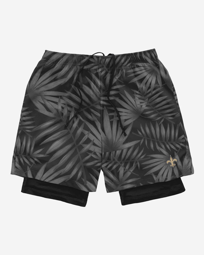 New Orleans Saints Floral Black Liner Shorts FOCO - FOCO.com