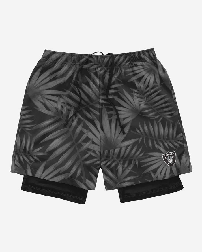 Las Vegas Raiders Floral Black Liner Shorts FOCO - FOCO.com