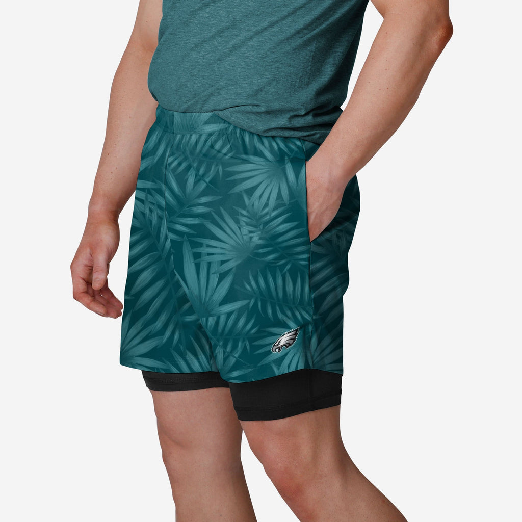 Philadelphia Eagles Floral Black Liner Shorts FOCO S - FOCO.com