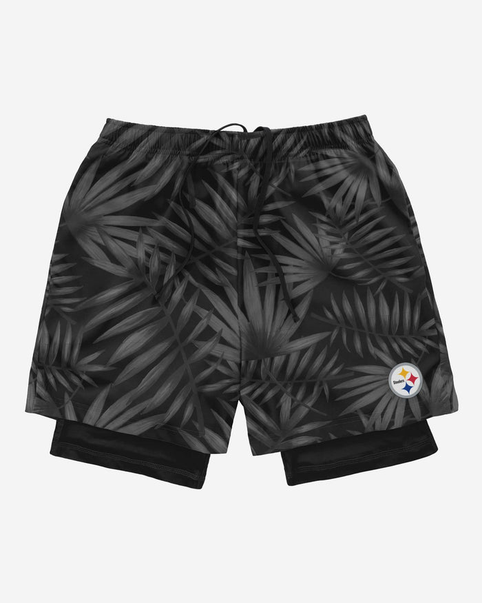 Pittsburgh Steelers Floral Black Liner Shorts FOCO - FOCO.com