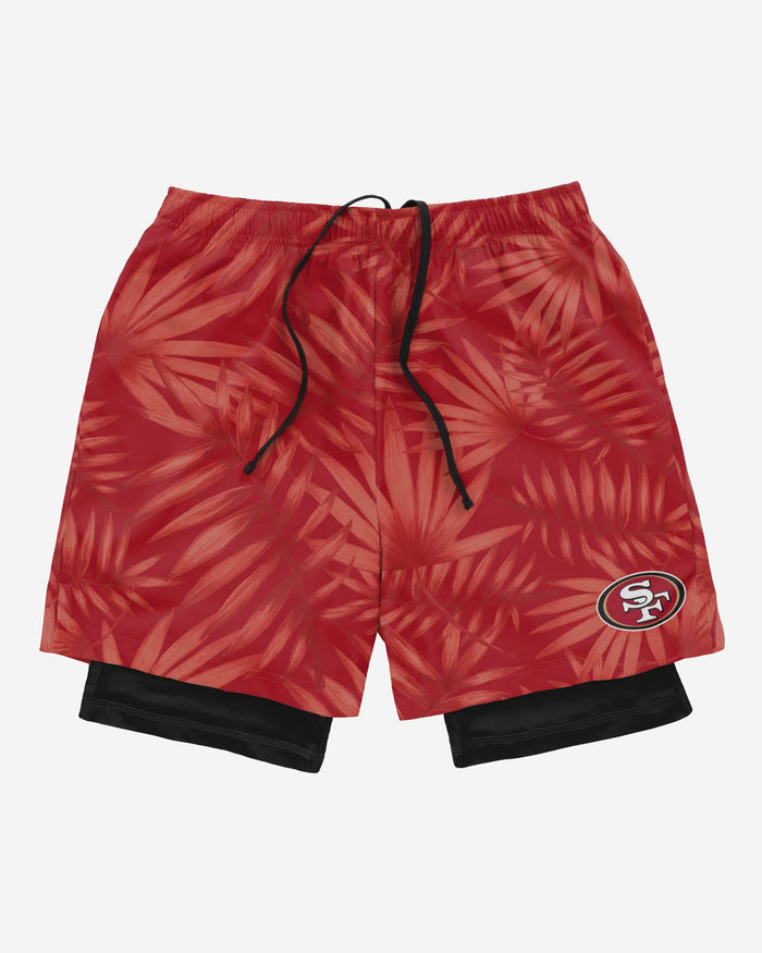 San Francisco 49ers Floral Black Liner Shorts FOCO - FOCO.com