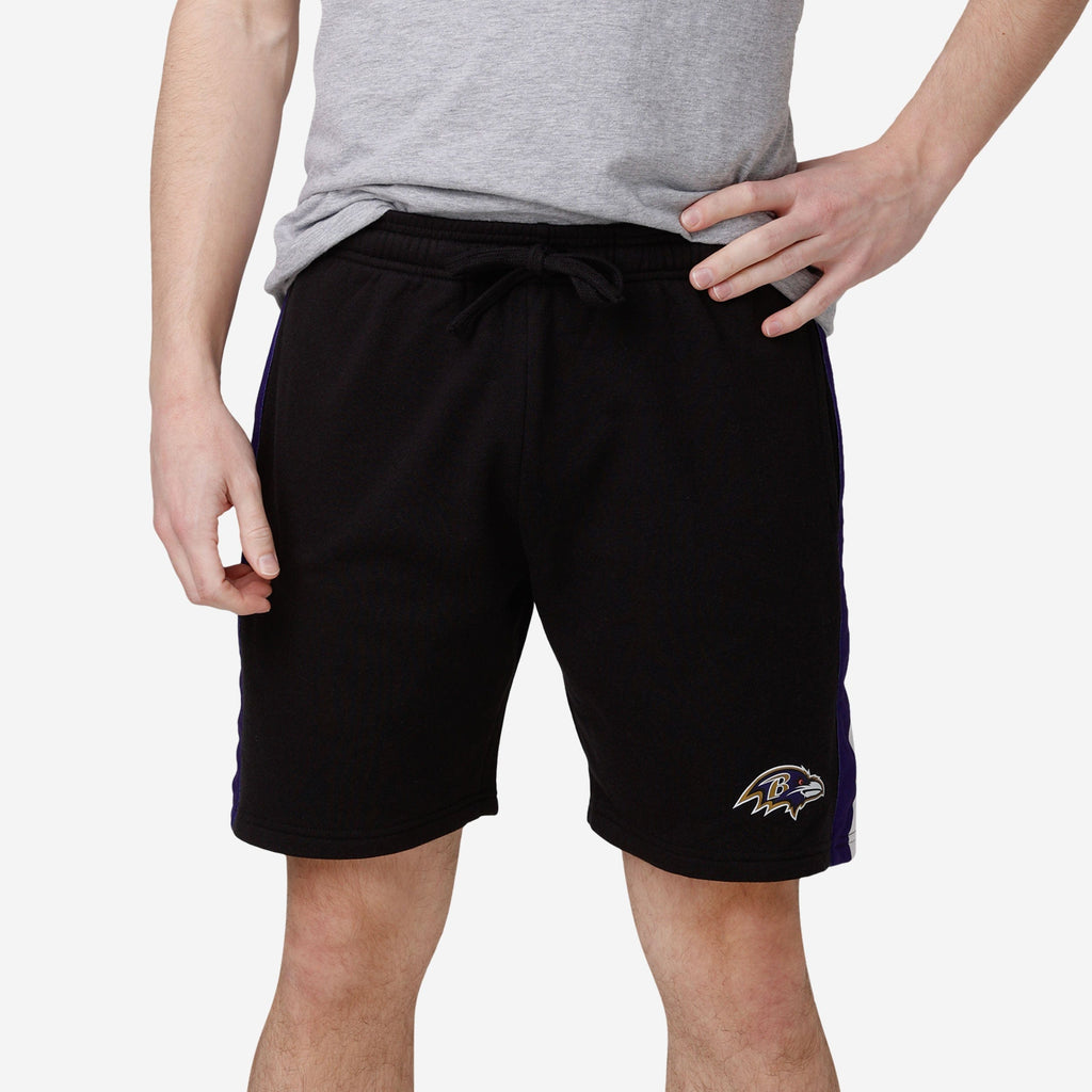 Baltimore Ravens Side Stripe Fleece Shorts FOCO S - FOCO.com