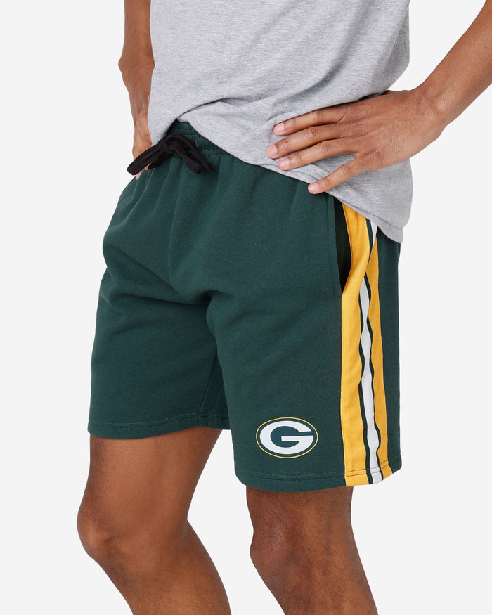 Green Bay Packers Side Stripe Fleece Shorts FOCO S - FOCO.com