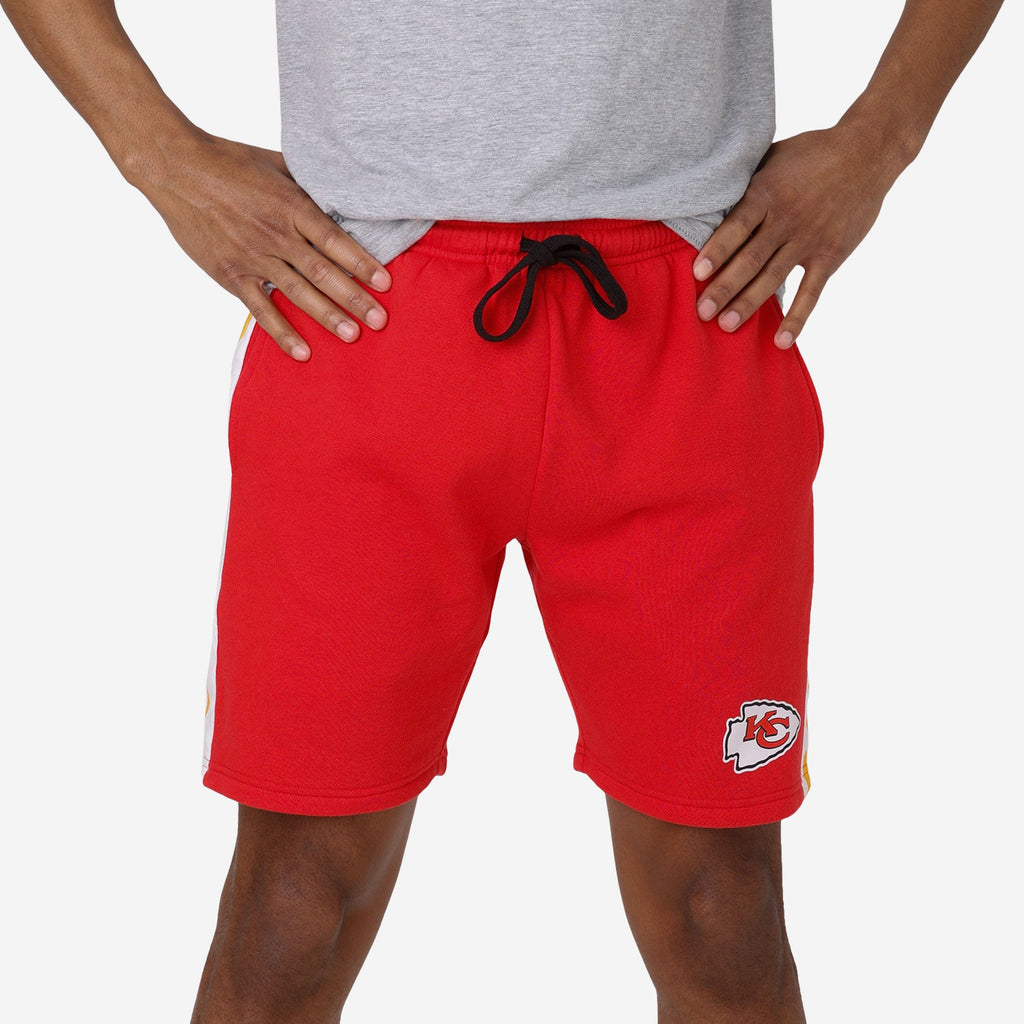 Kansas City Chiefs Side Stripe Fleece Shorts FOCO S - FOCO.com