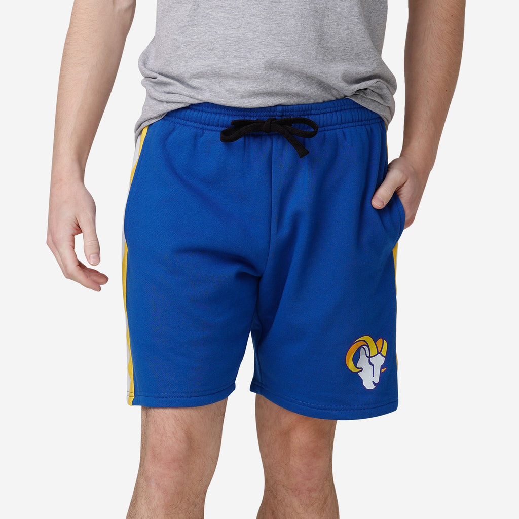 Los Angeles Rams Side Stripe Fleece Shorts FOCO S - FOCO.com