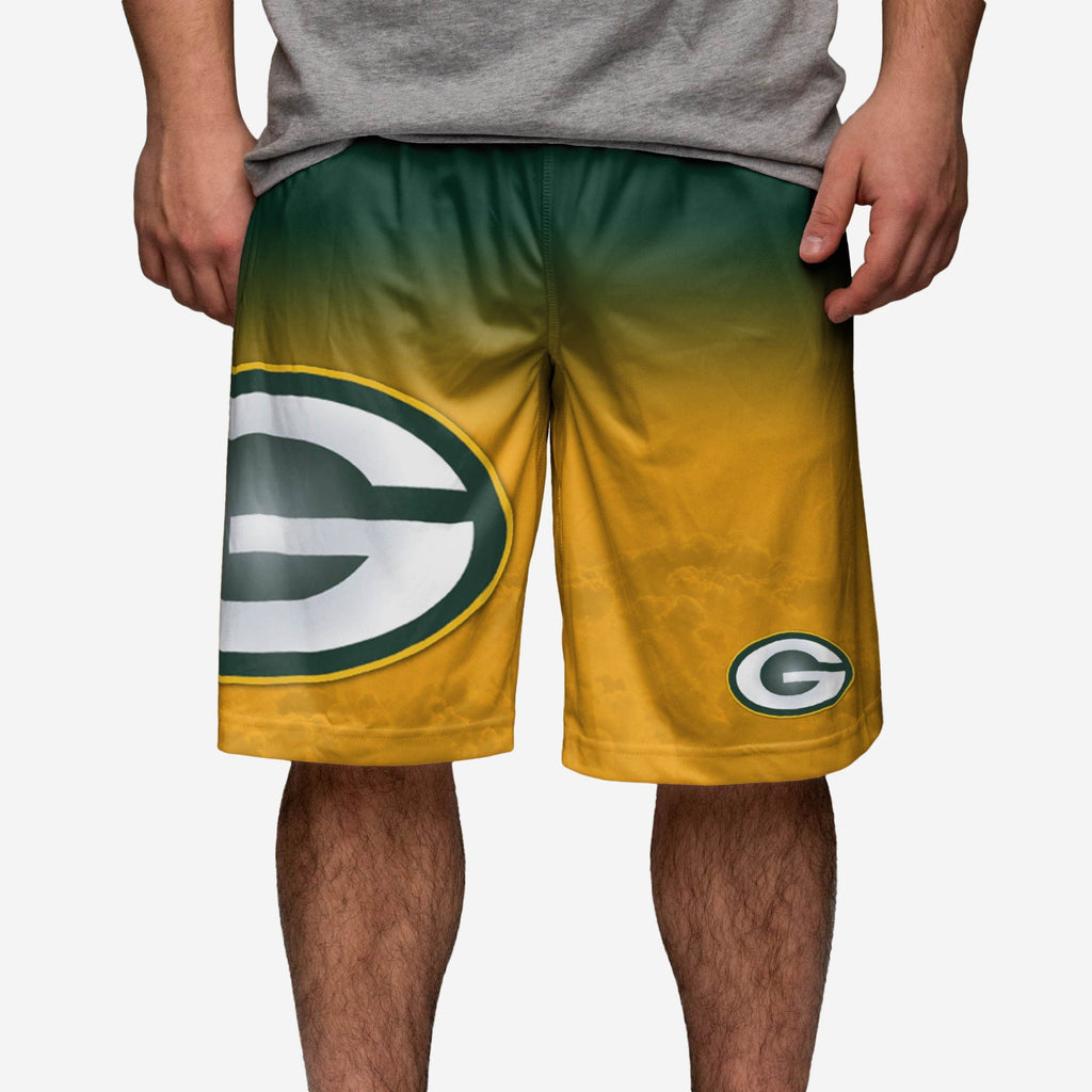 Green Bay Packers Gradient Big Logo Training Shorts FOCO - FOCO.com