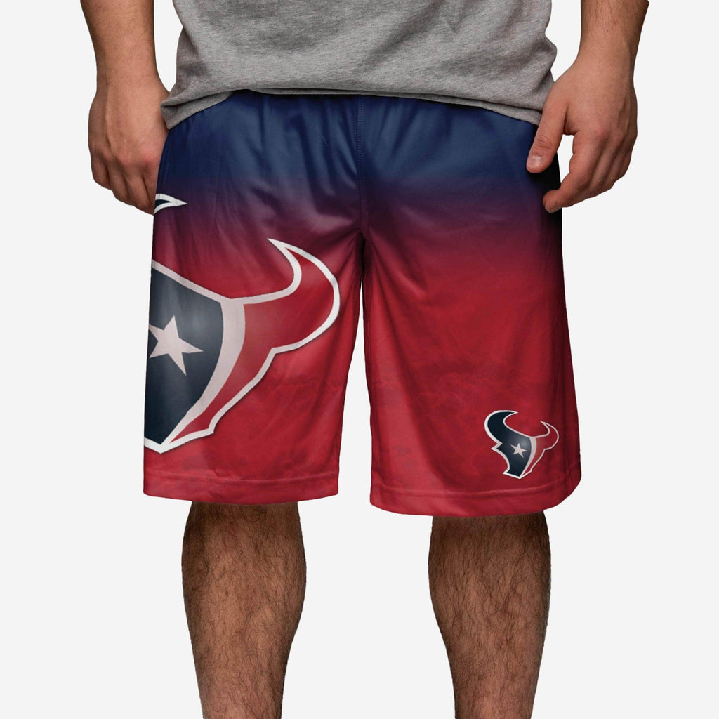 Houston Texans Gradient Big Logo Training Shorts FOCO - FOCO.com