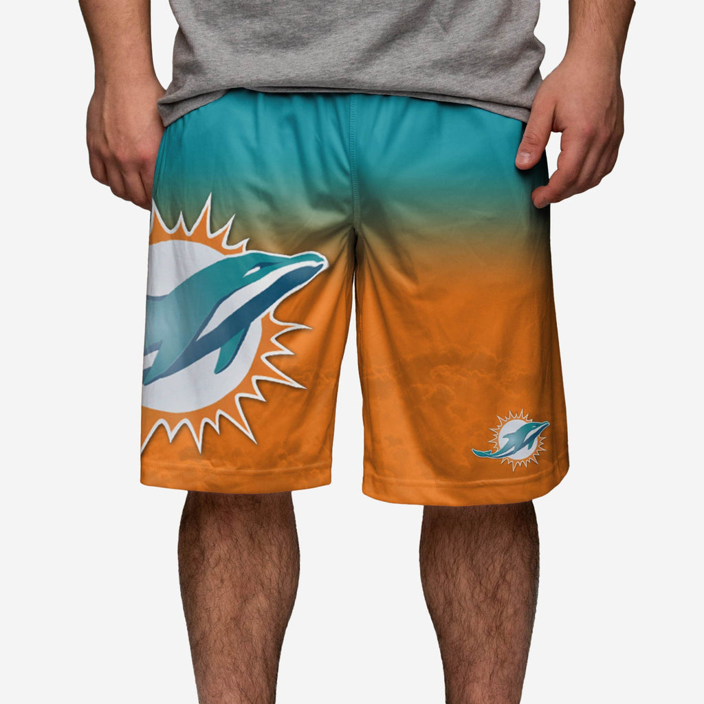 Miami Dolphins Gradient Big Logo Training Shorts FOCO - FOCO.com