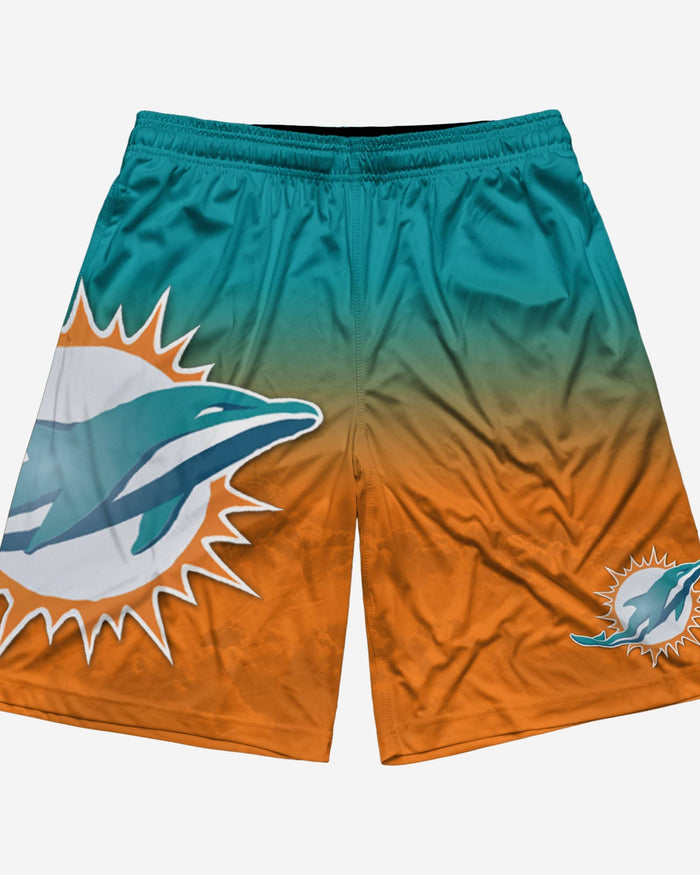 Miami Dolphins Gradient Big Logo Training Shorts FOCO - FOCO.com