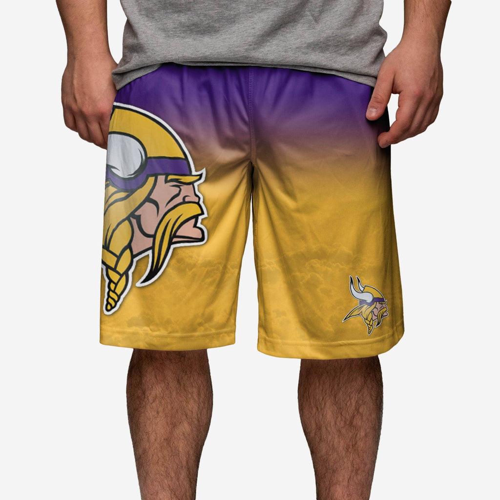 Minnesota Vikings Gradient Big Logo Training Shorts FOCO - FOCO.com