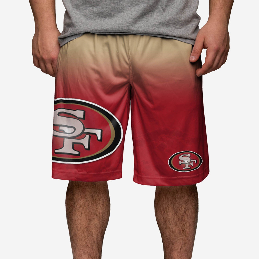 San Francisco 49ers Gradient Big Logo Training Shorts FOCO - FOCO.com