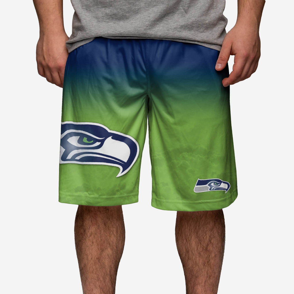 Seattle Seahawks Gradient Big Logo Training Shorts FOCO - FOCO.com