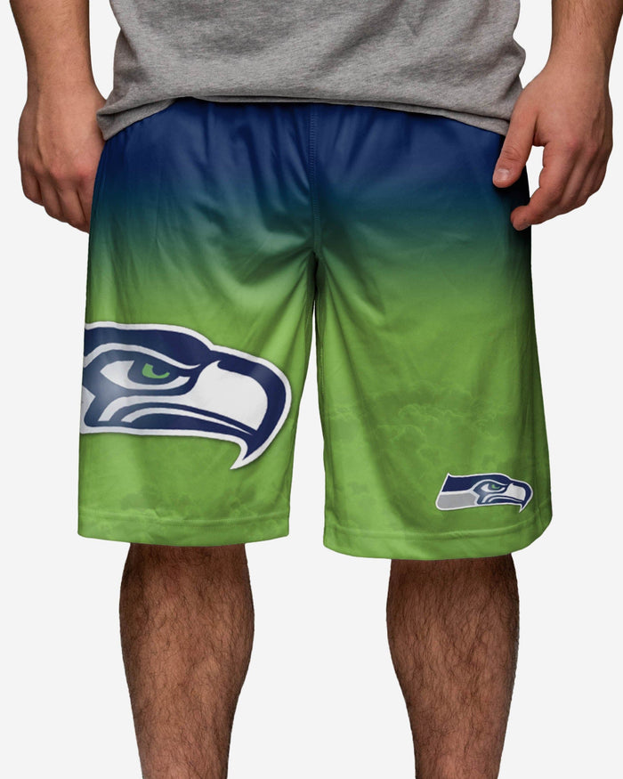 Seattle Seahawks Gradient Big Logo Training Shorts FOCO - FOCO.com