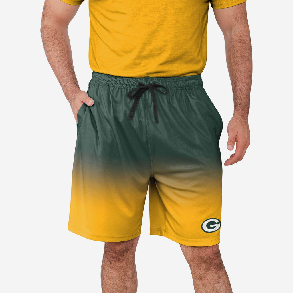 Green Bay Packers Game Ready Gradient Training Shorts FOCO S - FOCO.com