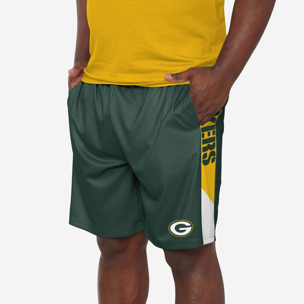 Green Bay Packers Side Stripe Training Shorts FOCO S - FOCO.com