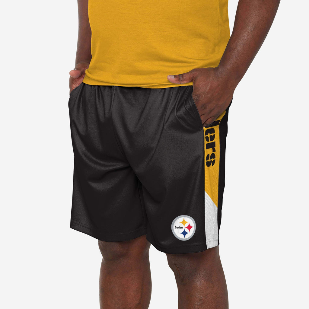 Pittsburgh Steelers Side Stripe Training Shorts FOCO S - FOCO.com