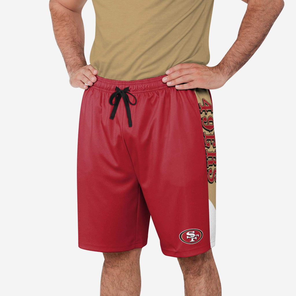 San Francisco 49ers Side Stripe Training Shorts FOCO S - FOCO.com