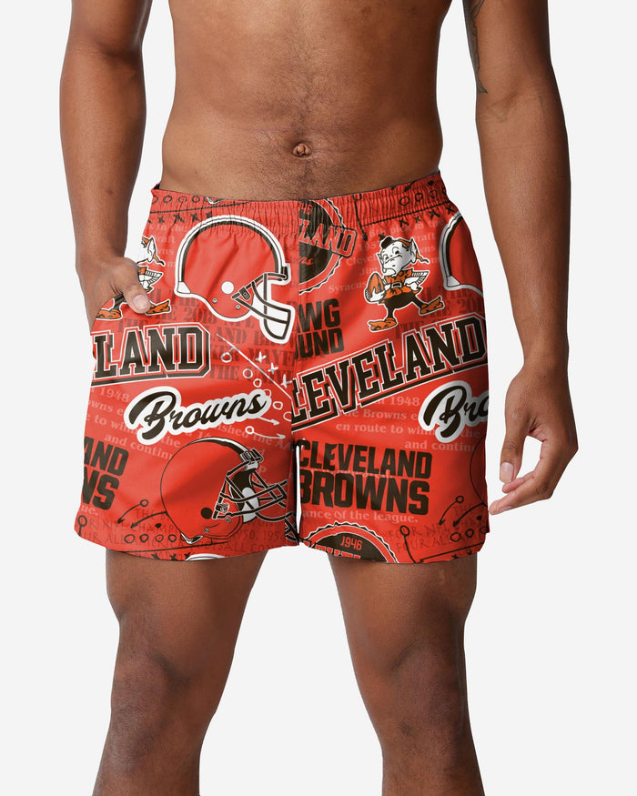 Cleveland Browns Logo Rush Swimming Trunks FOCO S - FOCO.com