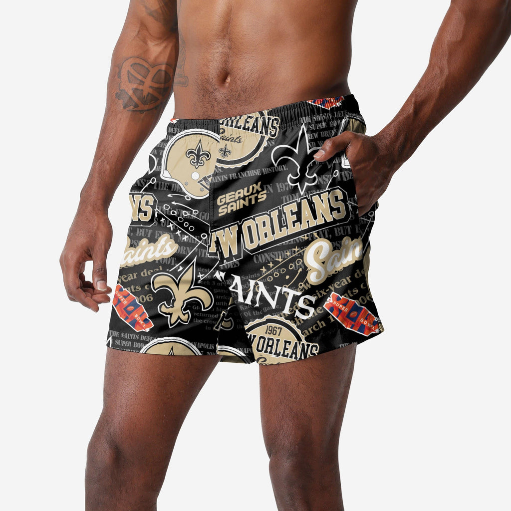 New Orleans Saints Logo Rush Swimming Trunks FOCO S - FOCO.com