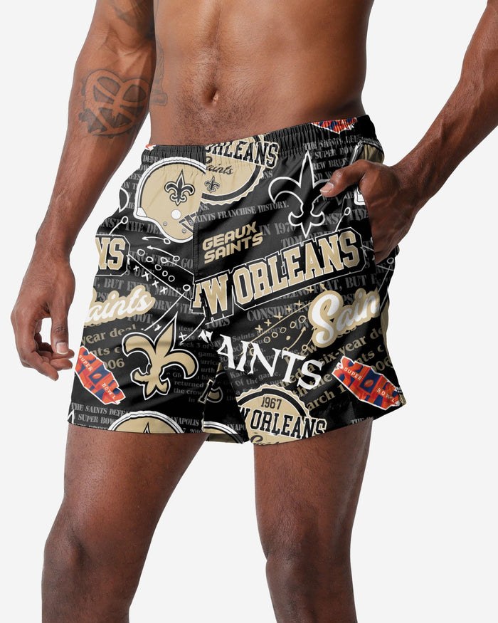 New Orleans Saints Logo Rush Swimming Trunks FOCO S - FOCO.com