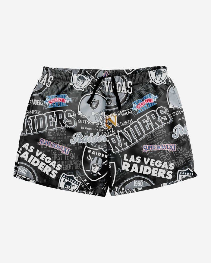 Las Vegas Raiders Logo Rush Swimming Trunks FOCO - FOCO.com