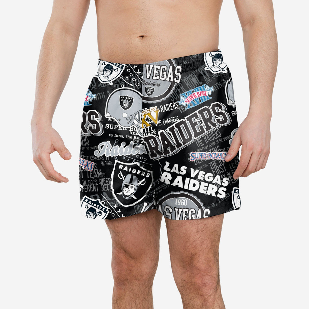 Las Vegas Raiders Logo Rush Swimming Trunks FOCO S - FOCO.com