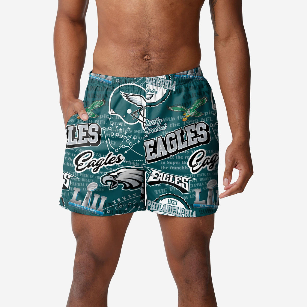 Philadelphia Eagles Logo Rush Swimming Trunks FOCO S - FOCO.com