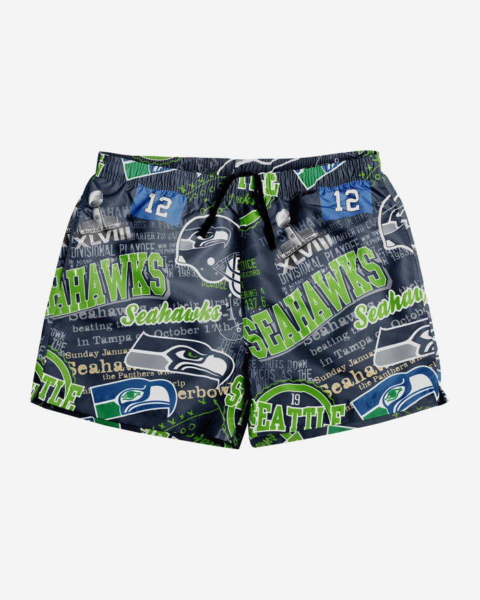 Seattle Seahawks Logo Rush Swimming Trunks FOCO - FOCO.com